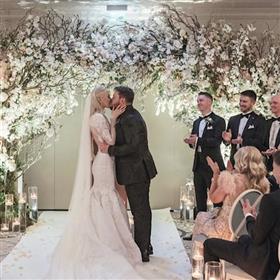 fwthumbCeremony arch blossom trees white wedding Wentworth Club Lilys Flowers Surrey.jpg